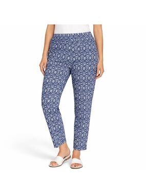 CHARTER CLUB Cotton Spandex Blend Straight Leg Pants Side Zip Tummy Control 18